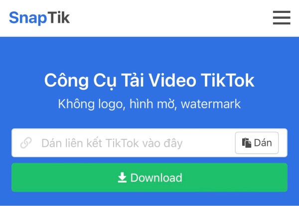 download snaptik mobile video tiktok không logo