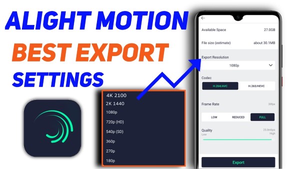 export video alight motion professional